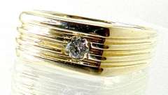 Sleek Gent's Diamond 14kt Ring