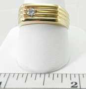 Sleek Gent's Diamond 14kt Ring