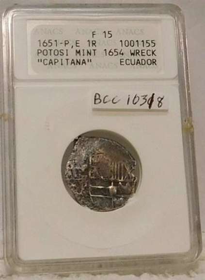 Treasure Coin, 1651-P,E One Reale from Potosi Mint