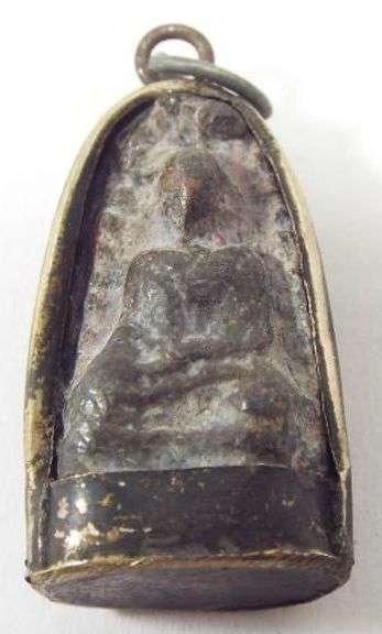 Antique Enlightened Thai Buddha Amulet Pendant 19th Century