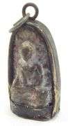 Antique Enlightened Thai Buddha Amulet Pendant 19th Century