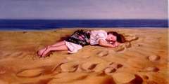 GIRL LYING ON THE BEACH BY ESPARZA
