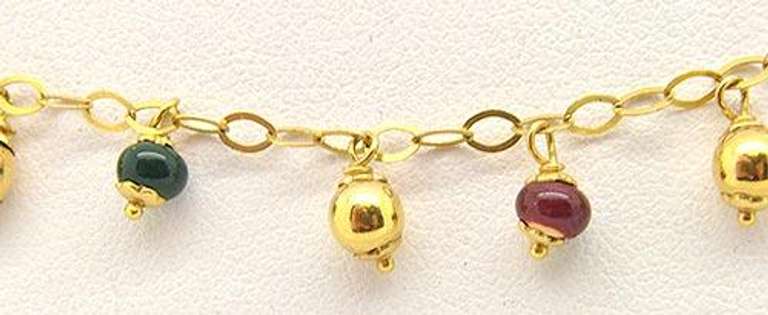 Very Elegant & Detailed 14kt Gold Necklace With Beads