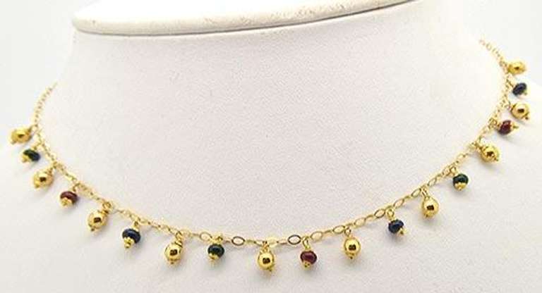 Very Elegant & Detailed 14kt Gold Necklace With Beads