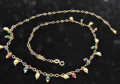 Very Elegant & Detailed 14kt Gold Necklace With Beads