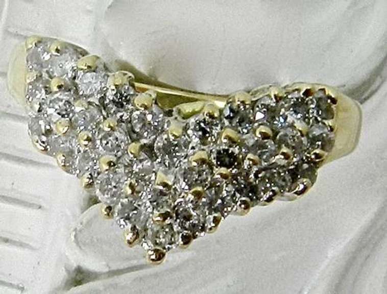 Ring with a Chevron of Diamonds