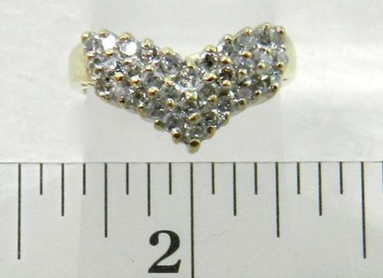 Ring with a Chevron of Diamonds