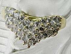 Ring with a Chevron of Diamonds