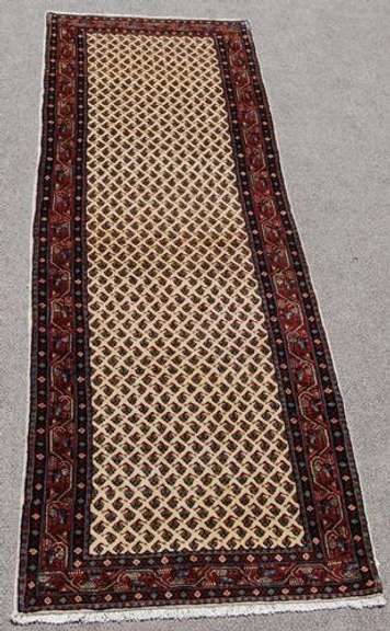 Strikingly beautiful Persian Sarouk runner 3.7x10.8