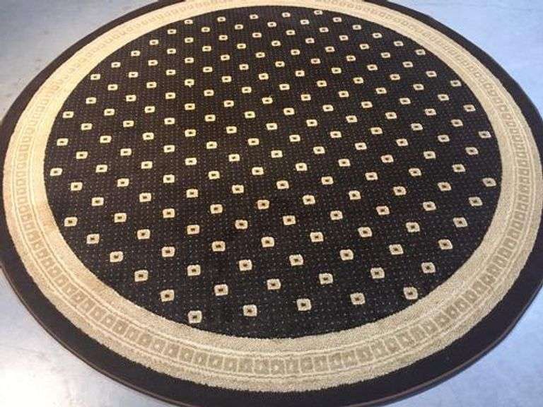 6 Ft Round Premium Transitional Design Rug