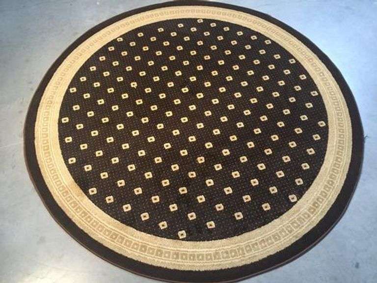 6 Ft Round Premium Transitional Design Rug