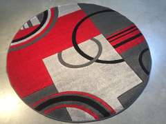 6 Ft Round Premium Modern Design Carved Area Rug