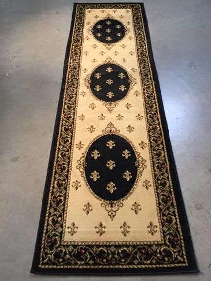 Classic Medallion French Fluer De Lys 8 Ft Runner