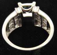 LADIES 14KT WHITE GOLD AND BLUE DIAMOND RING