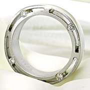 Eye catching modern platinum diamond band