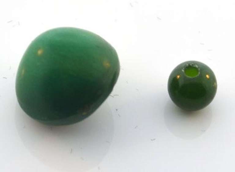 Lot Of Two Green Malachite Loose Gemstones/Beads