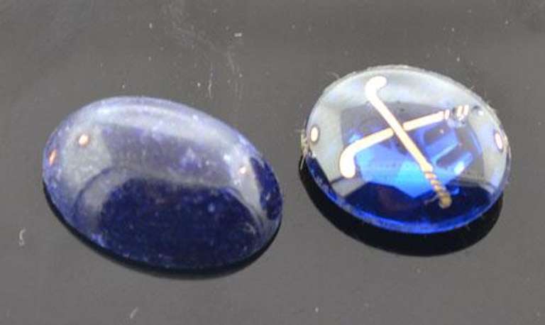 Set Of Two Blue Cabochon Loose Gemstones, 8.90ctw