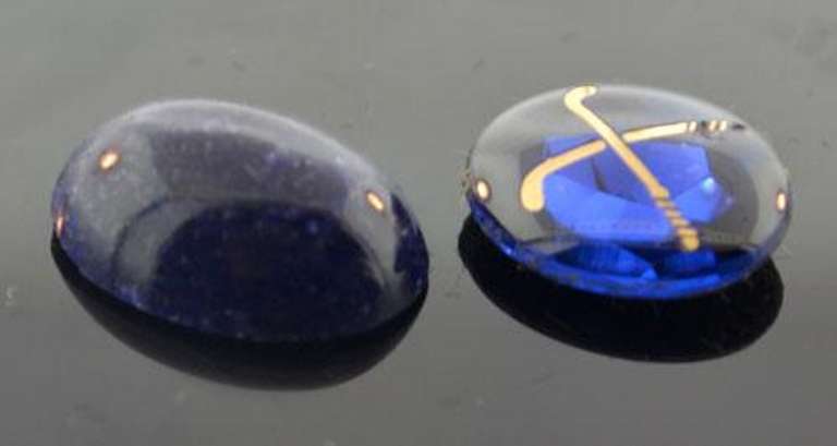 Set Of Two Blue Cabochon Loose Gemstones, 8.90ctw