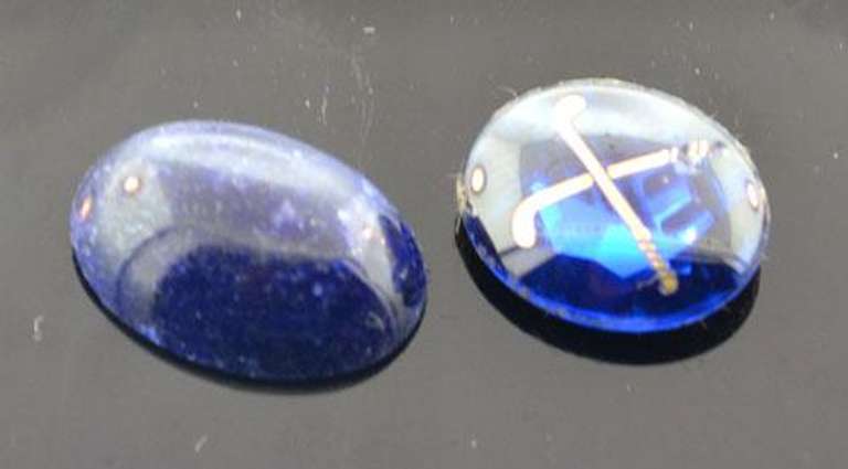 Set Of Two Blue Cabochon Loose Gemstones, 8.90ctw