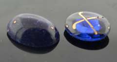 Set Of Two Blue Cabochon Loose Gemstones, 8.90ctw