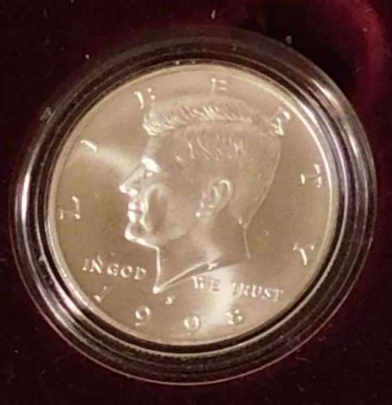 1998 2 pc Kennedy Memorial Silver Dol & Hf Dol