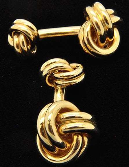 Heavy Tiffany & Co Love Knot Design Cufflinks in 14kt