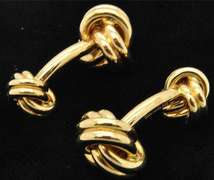 Heavy Tiffany & Co Love Knot Design Cufflinks in 14kt