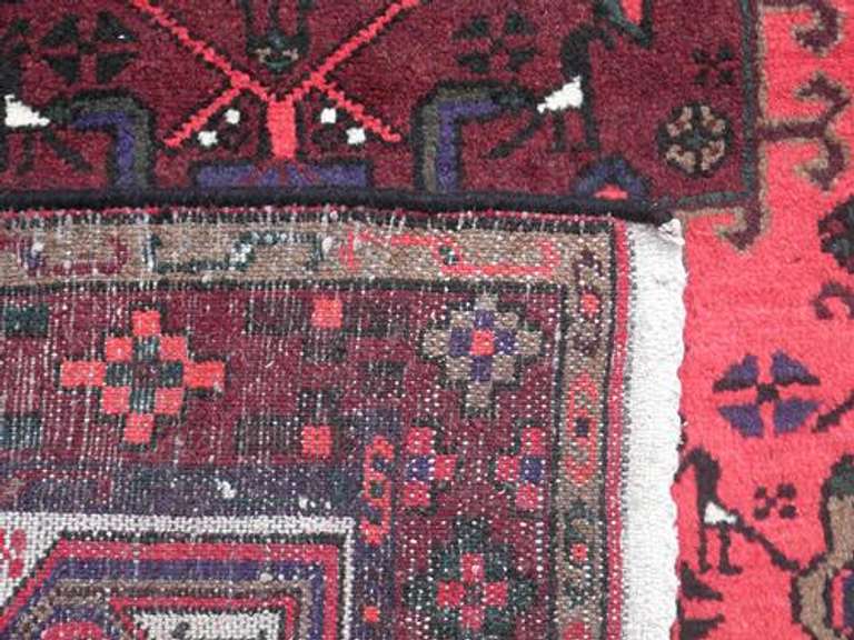 Nicely Contrasted Handmade Persian Hamadan 4.11X3.2