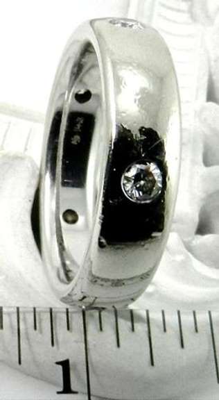 Sturdy White Gold Man's Diamond Band