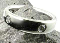 Sturdy White Gold Man's Diamond Band