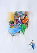 Original Signed Itzchak Tarkay Watercolor