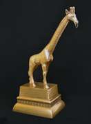 Collectible Vintage 18 Inch Heavy Brass Giraffe Statue on Pedestal