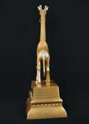 Collectible Vintage 18 Inch Heavy Brass Giraffe Statue on Pedestal