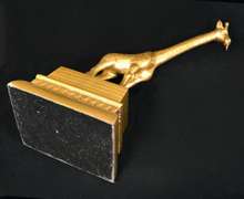 Collectible Vintage 18 Inch Heavy Brass Giraffe Statue on Pedestal