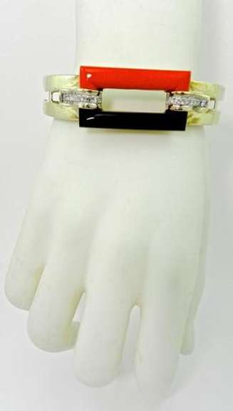 Art deco original Vintage Coral Bangle Bracelet