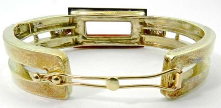 Art deco original Vintage Coral Bangle Bracelet