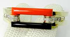 Art deco original Vintage Coral Bangle Bracelet