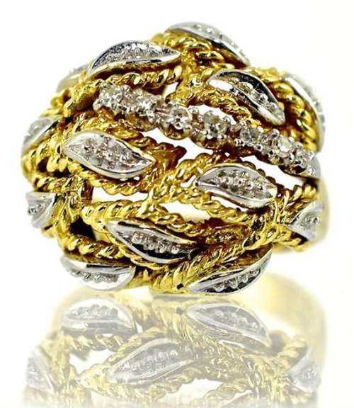 Mid-Century18k and Diamond Dome Ring