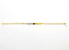 Contemporary 14K Yellow Gold Bracelet With Multi Color Gemstones