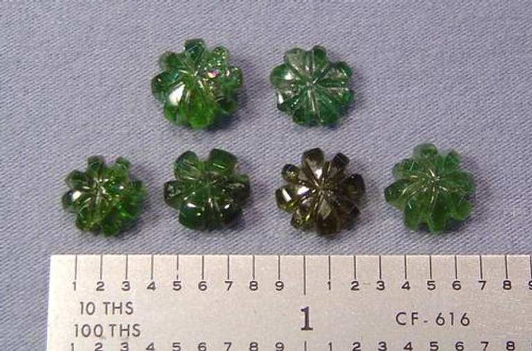 Natural Green Tourmaline Lot of 6, 14.50 cts.