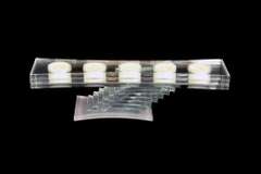 Elegant Multi Layered Glass 5 Tea-Light Candle Tea Holder