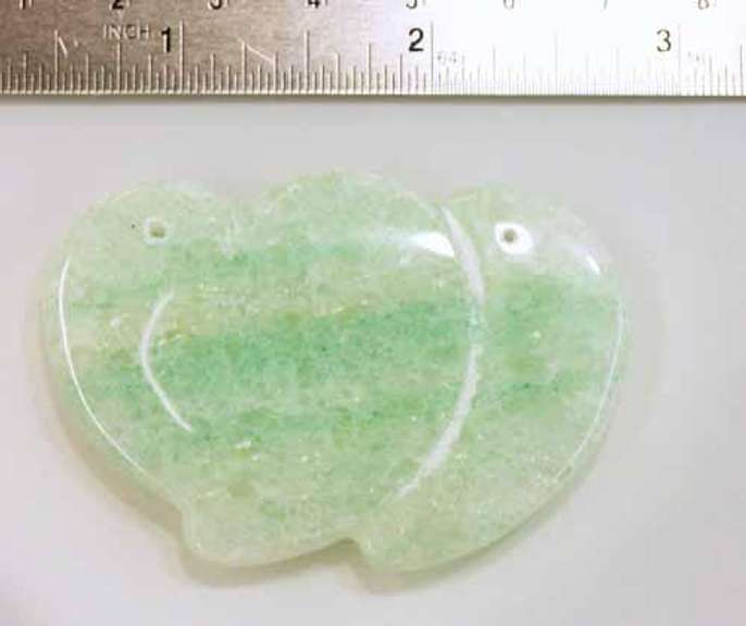 Natural Aventurine Pendant - Paired Hearts