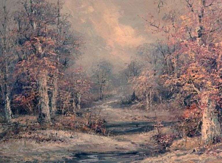 Fall Landscape, Signed Original Oil Painting on Canvas