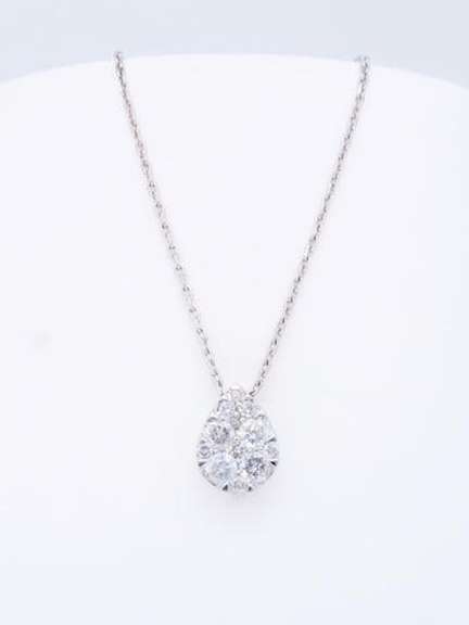 Elegant Pear Shaped Diamond Solitaire Pendant, 14kt
