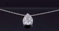 Elegant Pear Shaped Diamond Solitaire Pendant, 14kt
