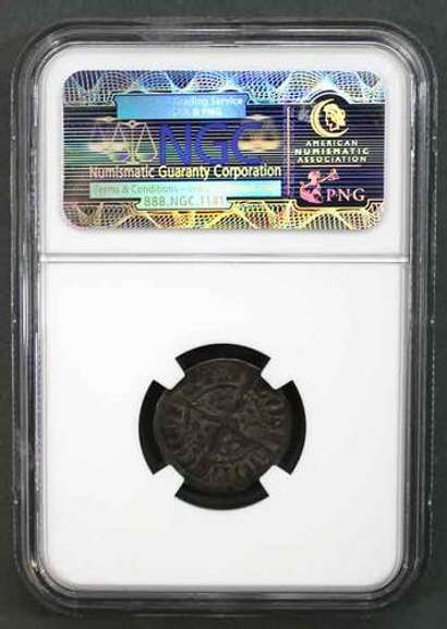 1279-1307 Edward 1 Silver Penny London in NGC XF Holder