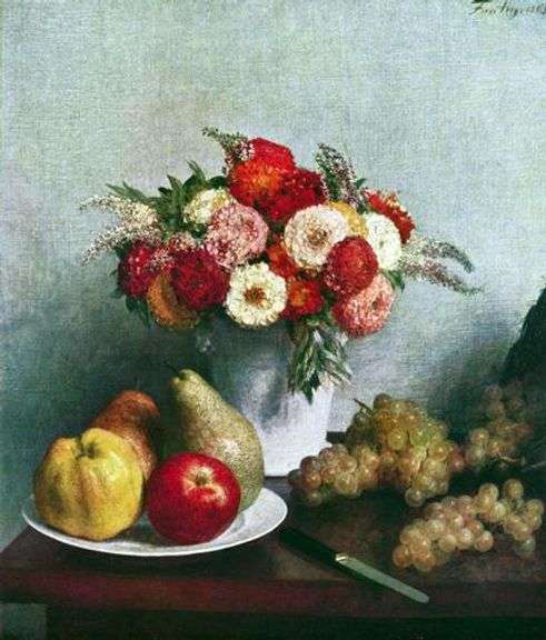 Henri Fantin - Still Life Flowers And Fruit Henri Fantin Still Life Flowers And Fruit