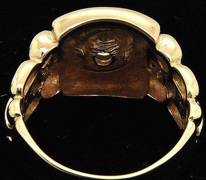 Gents 14kt Gold Diamond Ring, New