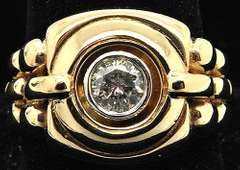 Gents 14kt Gold Diamond Ring, New