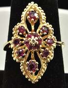 LADIES 14 KT YELLOW GOLD FILIGREE STYLE RING.